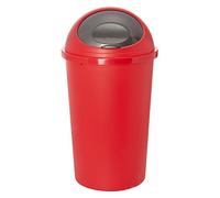 HomeTrends Modern Bullet Bin with Lid - 45 Liter, Red Plastic Kitchen Bin