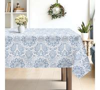 hometrixx Rectangle Table Cloth Savannah Boho Paisley Bandana Washable Polyester Oil-proof Tablecloth Stain Wrinkle Resistant Table Cover for Party Kitchen Decor Outdoor Picnic, 140 x 180cm Blue