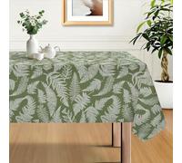 hometrixx Spring Summer Rectangle Table Cloth Green Leaves Wild Fern Washable Wipeable Polyester Tablecloth Stain Wrinkle Resistant Oil Proof Table Cover Kitchen Decor for Dinner Picnic,140×180cm