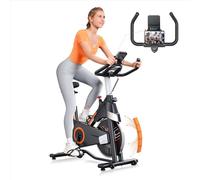 Hometro Exercise Bike, Magnetic Exercise Bikes for Home Use With APP, Ultra-Quiet Indoor Comfortable Spin Bike with LCD Display, Adjustable Digital Monitor & Phone Bracket, 150kg Capacity.