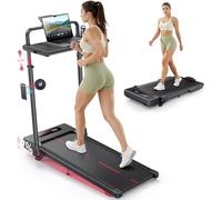 HomeTro Treadmills for Home Foldable Walking Pad with Incline and Handle, 3.0HP Walking Treadmill 1-12km/h, Adjustable Handlebar, Removable Desk, 120kg Capacity, App, Remote Mute Design