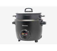 Hometronix 1.8L Rice Cooker with Thermostat - Matte Black, Non-Stick Inner Pot, Keep Warm Function, Glass Lid, Measuring Cup & Steam Tray - Perfect for Fluffy Rice, Vegetables & One-Pot Meals