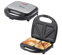HomeTronix 2 Slice Sandwich Toaster - Deep Fill Toastie Maker with Non-Stick Plates, Cool Touch Handles, Easy Clean Stainless Steel Design - Black