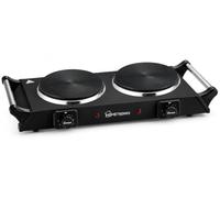 Hometronix 2500w Portable Electric Cooker Double Hob Hot Plate Table Top Black