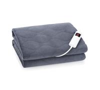 HomeTronix Luxurious Electric Heated Throw Double Blanket - Grey Fleece, 160 x 130cm, 6 Heat Settings, LED Controller, Auto Shut-Off, Energy Efficient, Cozy Sofa & Bed Blanket