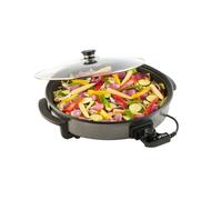 HomeTronix Multi Cooker Paella Pizza Pot Electric Frying Pan Glass Lid 42cm 1500W