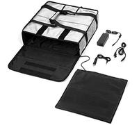 Homevative Electric Heated & Insulated Pizza & Food Delivery Bag. Home Outlet & Car Power Plugs Included, Holds 3 Large Pizza Boxes