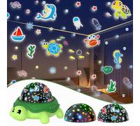 HomeVC Kids Projector Night Light, Turtle Baby Lights Projector with 2 Projection Theme 360° Rotate Baby Night Lamp for Toddler Bedroom Boys & Girls Birthday, Christmas Gifts (Green)