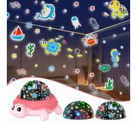 HomeVC Kids Projector Night Light, Turtle Baby Lights Projector with 2 Projection Theme 360° Rotate Baby Night Lamp for Toddler Bedroom Boys & Girls Birthday, Christmas Gifts (Pink)