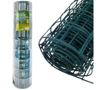 HomeVibe 0.9 x 10m Green PVC Galvanised Wire Mesh Fencing - 50x100mm Rectangular Netting for Garden, Animal Enclosures, Chicken Runs, Plant Support, Outdoor Fence Roll