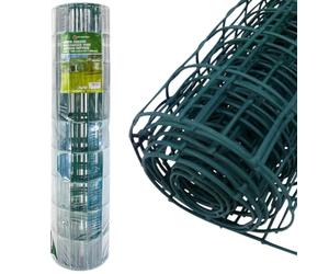 HomeVibe 0.9 x 10m Green PVC Galvanised Wire Mesh Fencing - 50x100mm Rectangular Netting for Garden, Animal Enclosures, Chicken Runs, Plant Support, Outdoor Fence Roll
