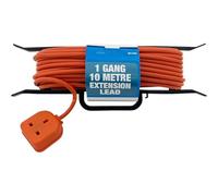 HomeVibe 1 Gang 10M Cable Carrier Reel - Heavy Duty Extension Cable with Handle, Safety Socket, Durable Orange Cable for Home, Garden, Office, DIY & Power Tools - Model 30143C