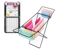 HomeVibe 18M Clothes Dryer Rack Foldable Airer Indoor Outdoor Laundry Drying Rack Portable Metal Clothes Horse Space Saving Folding Drying Stand Black