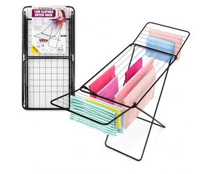 HomeVibe 18M Clothes Dryer Rack Foldable Airer Indoor Outdoor Laundry Drying Rack Portable Metal Clothes Horse Space Saving Folding Drying Stand Black
