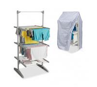 HomeVibe 3-Tier Electric Heated Clothes Airer with Foldable Design & Cover - 300W Energy Efficient Indoor Dryer Rack, Lightweight, Large Drying Space, Ideal for Laundry, Towels & Bedding