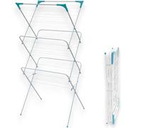 HomeVibe 3-Tier Folding Clothes Airer | Indoor & Outdoor Laundry Drying Rack | Space-Saving Foldable Washing Line with Non-Slip Feet & Hanger Slots | Lightweight & Sturdy Home Clothes Dryer