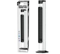 HomeVibe® 32 Inch Oscillating Tower Fan - White/Black, Quiet 3-Speed, Timer, Adjustable Height, Slim Space-Saving Design, Energy Efficient for Home & Office
