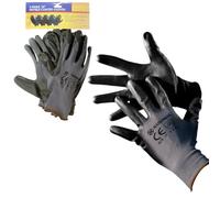 HomeVibe 4 Pairs Black Nitrile Coated Work Gloves Size 10 Large - Heavy Duty Grip Gloves for DIY, Construction, Gardening, Mechanics & Warehouse Use - Breathable Safety Workwear Hand Protection