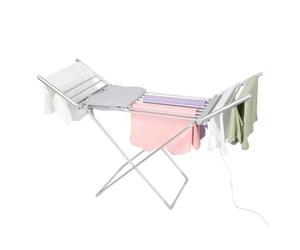 HomeVibe Electric Heated Clothes Airer Folding Laundry Dryer - Portable Winged Heat Rack, Energy Efficient Indoor Clothes Dryer, Foldable Heated Drying Rack with Large Drying Space