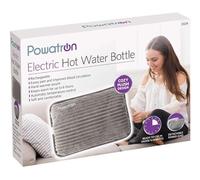 (HomeVibe) Rechargeable Electric Hot Water Bottle Professional Soft Touch Fleece Cover Bed Hand Warmer Massaging Heat Pad Plush, Grey