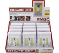 HomeVibe Set of 2 COB Switch Lights - 3W Battery Operated LED Light with Magnetic Back & Hook - Wireless Stick-On Wall Light for Home, Office, Garage, Shed, Workshop, Under Cabinet & Emergency Use