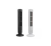 HomeVibe) USB Vertical Bladeless Fan Mini Air Conditioner Fan Desk Cooling Tower Fan UK (White)