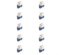 HomeVortex 10 Pack Cat6 Gigabit Ethernet Module Tool-Free 180° Rotating RJ45 Jack, For Data Center, Supports T568A/B and 22-26AWG Solid/Stranded Wire, Blue