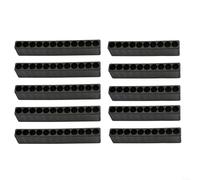 HomeVortex 10-Pack Screwdriver Bit Holder, for 1/4 Inch Hex Shank, Plastic Storage Rack, with 5x10-Hole and 5x12-Hole Slots, Black Organizer, for Drill Bits and Hand Tools