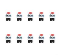 HomeVortex 10pcs 22mm Momentary Push Button Switches IP65 Waterproof NO/NC SPDT Single-Pole Double-Throw for Industrial Equipment,Plastic and Metal Construction(Red)