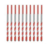 HomeVortex 10pcs 6mm Carbide Tip Multifunction Drill Bits Set Precise Punching Centering Point for Tile Glass Brick Wall Wood Aluminum Sheet Metal Red 2 Flute Design 100mm Length