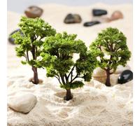 HomeVortex 10pcs For HO Scale Model Trees for Train Railroad Layout, Wargame Diorama and Architecture Scenery, Plastic Green Miniature For Forest in 9cm and 11cm Sizes