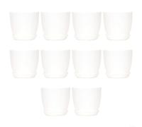 HomeVortex 10Pcs Plastic Plant Pots With Matching Saucers, 180X165mm Round Frosted Planters Modern Indoor Outdoor Flower Pots For Home Garden Décor And Herb Growing(White 180 * 165mm)