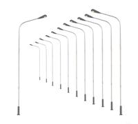 HomeVortex 12pcs For HO Scale Model Railway Lamp Posts,Warm White LED Street Lights 14cm,Metal Single Head Lamps with Resistors for 3V-16V Train Layout Building Scenery