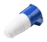 HomeVortex 16A 240V Mains Hook Up Socket Adapter, IP44 Weatherproof 3-Pin Direct Mount Connector, for Caravan for motorhome Camper Van, Blue and White