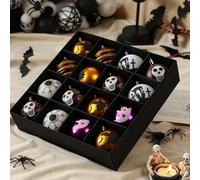 HomeVortex 16pcs Halloween Ball Ornaments,Painted Plastic Hanging Decorations for Tree Office Hotel Party,Vibrant Festive Decor,PET Material,Easy to Hang