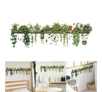 HomeVortex 1PC 30x90CM Green Dill Leaf Hanging Basket Wall Sticker, Wall Beautification Decor Courtyard, Green Dill Leaf Wall Sticker Creating Serene and Fresh Atmosphere in your Space(30*90CM 1pcs)