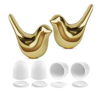 HomeVortex 2 Pack Toilet Bolt Cap Decorative Porcelain Bird Toilet Bolt Covers and Screw Cap Set Ceramic Frog Toilet Screw Covers Home Improvement Accessory(Gold)
