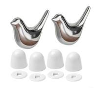 HomeVortex 2 Pack Toilet Bolt Cap Decorative Porcelain Bird Toilet Bolt Covers and Screw Cap Set Ceramic Frog Toilet Screw Covers Home Improvement Accessory(Silver)