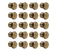 HomeVortex 20pcs 1/4" Brass Nozzles 0.8mm for Propane Natural Gas Grill Burners, Copper Replacement Parts Kit for LPG Conversion, Low-Pressure Orifices for