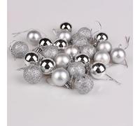 HomeVortex 24Pcs Shatterproof Christmas Tree Ornaments Balls,Shiny, Matte And Gold Sparkle Baubles Xmas Decor For Christmas And Holiday Decorations(Silver)