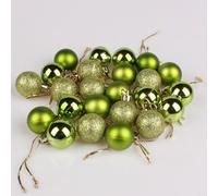 HomeVortex 24Pcs Shatterproof Christmas Tree Ornaments Balls,Shiny, Matte And Gold Sparkle Baubles Xmas Decor For Christmas And Holiday Decorations(Green)