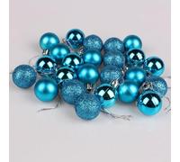 HomeVortex 24Pcs Shatterproof Christmas Tree Ornaments Balls,Shiny, Matte And Gold Sparkle Baubles Xmas Decor For Christmas And Holiday Decorations(Lake blue)