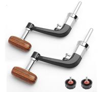 HomeVortex 2PCS Fishing Reel Handle Replacement Set, Metal Folding Rocking Arm with Wooden Knob Grip,for Spinning and Surf Fishing Reels, Easy 90 Degree Adjustable Design