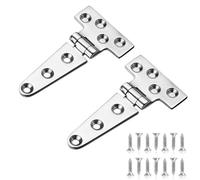 HomeVortex 2PCS Heavy Duty Boat Hatch T Hinges, 150x75mm 316 Stainless Steel Marine Hardware for Canoe Raft Accessories, Smooth Silent Operation with Screws