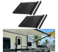 HomeVortex 2pcs RV Door Window Shade Aluminium Rail Folding Blinds Black Sun Protection for Lippert Entry Doors Privacy Light Control