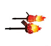 HomeVortex 2pcs Solar for torch Lights Resin Outdoor HomeVortex | Red Flame Effect, Large and Small Set, Weatherproof Dusk to Dawn Sensor for Garden Pathway Patio Decor
