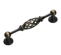 HomeVortex 2pcs Vintage Birdcage Cabinet Knobs, Zinc Alloy Drawer Pulls with Hollow for Wardrobe Kitchen Furniture, Light Hardware Handles, Silver Finish(C)