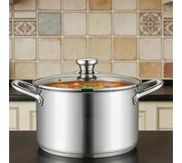 HomeVortex 304 Stainless Steel Soup Pot, Large Stockpot with Multi-Layer Bottom for Even Heating,Compatible with Gas Induction Electric Stovetops,for ideal for Boiling