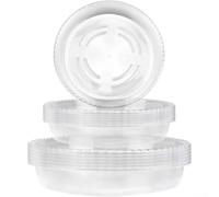HomeVortex 30Pcs Plant Saucers Clear,Plastic Drip Trays, for Flower Pots, 15cm/20cm/25cm Mixed Sizes, Indoor Outdoor Garden, Dishes, to Protect Surfaces from Water and Soil(15cm)