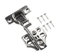 HomeVortex 35mm Stainless Steel Cabinet Hinge, Hydraulic Damping Buffer Soft Close Door Hinge for Kitchen Wardrobe Cupboard Closet, Silver Finish Furniture Hardware with(Straight)